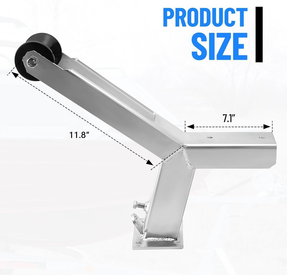 Boat Trailer Winch Stand with Roller Fits3"x4"Frames Multiple Height Adjustments