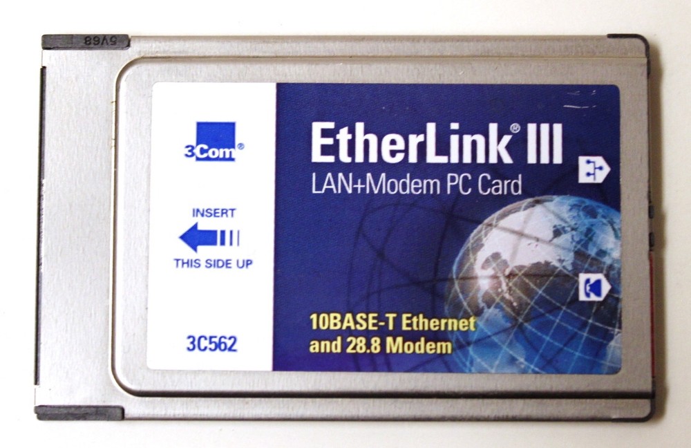 3Com EtherLink III 10Base-T  + 28.8 Modem PCMCIA 2.1 PC Card 3C562