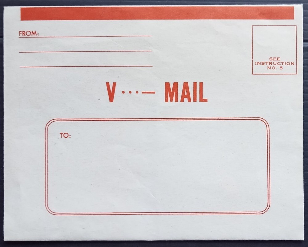 US WW2 V MAIL aerogramme unused