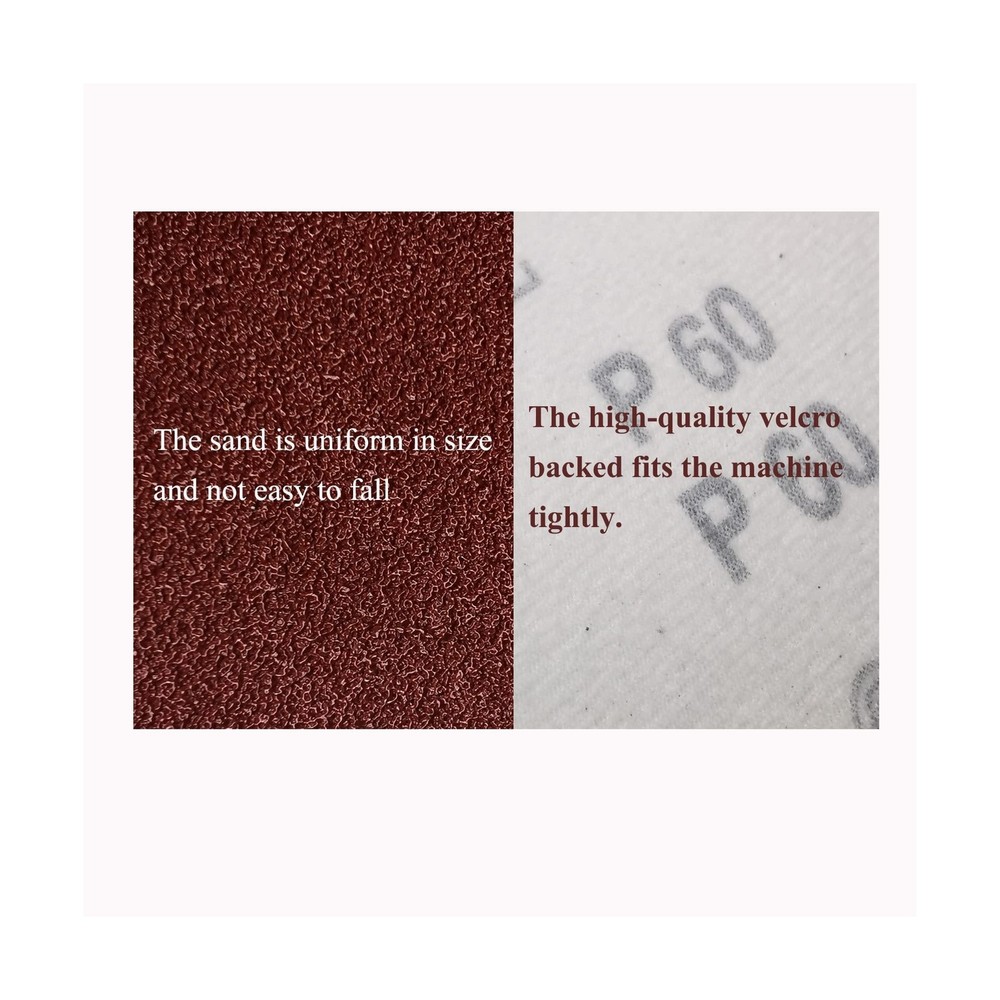 40 Pcs 7-Inch 60 Grit Hook and Loop Sanding Discs Sandpaper for Random Orbit ...