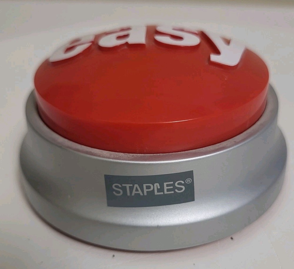 Staples "That Was Easy" Red Button - Tested & Works - Easy Button