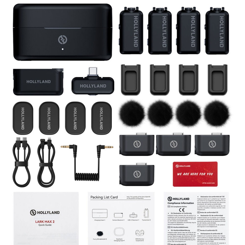 Hollyland LARK MAX 2 Combo Microphone System for Cameras, Mobile Devices Bundle