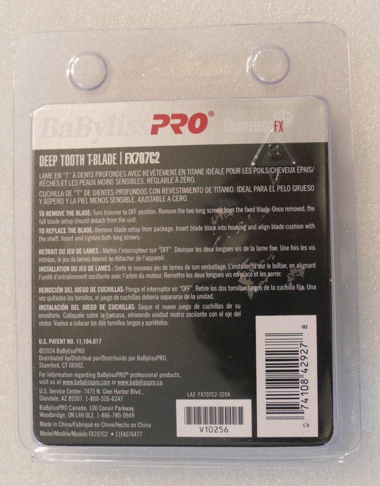 BaByliss PRO FX707C2 Replacement Titanium T-Blade Deep Tooth for FX787 & FX726