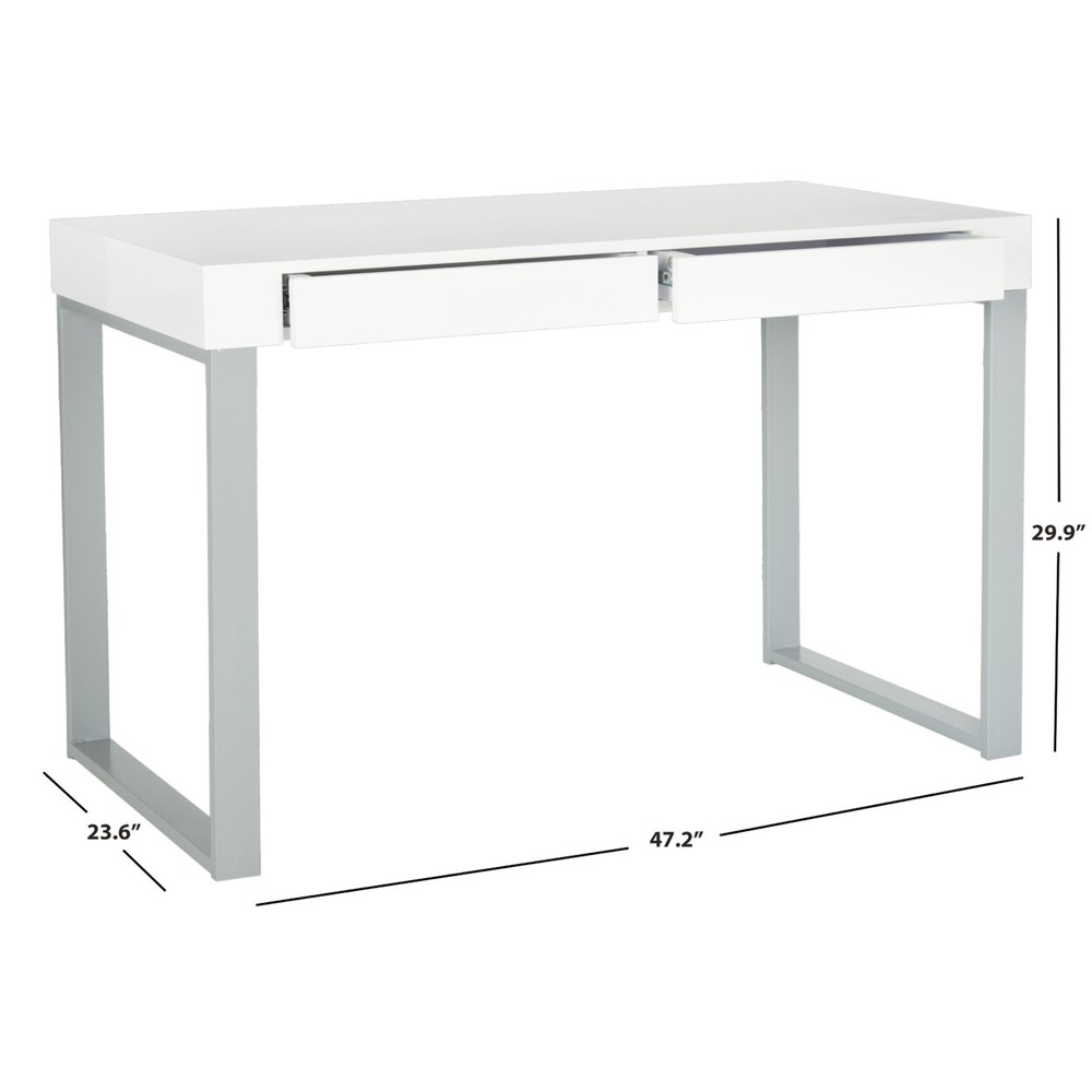 SAFAVIEH Barton Desk | White / Grey |