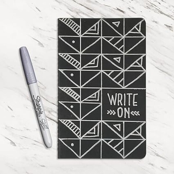 Sharpie Metallic Permanent Markers Quick-Drying, Fine Point, Silver, 2 Count