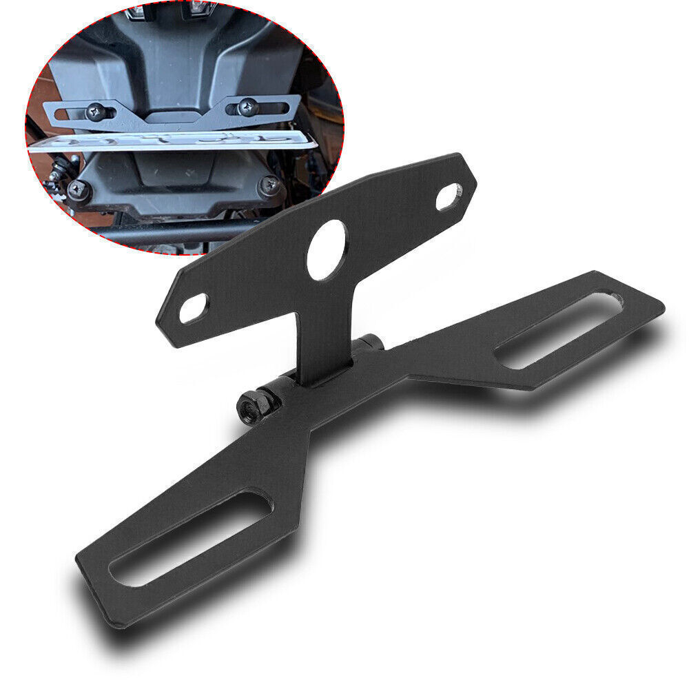 Motorcycle Adjustable Folding License Plate Bracket Stand Tag Tail Light Holder