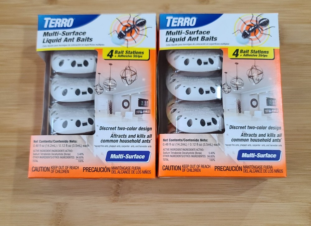 Terro Multi-Surface Liquid Ant Baits, Bait Station & Adhesive Strips ~ 2 Pack