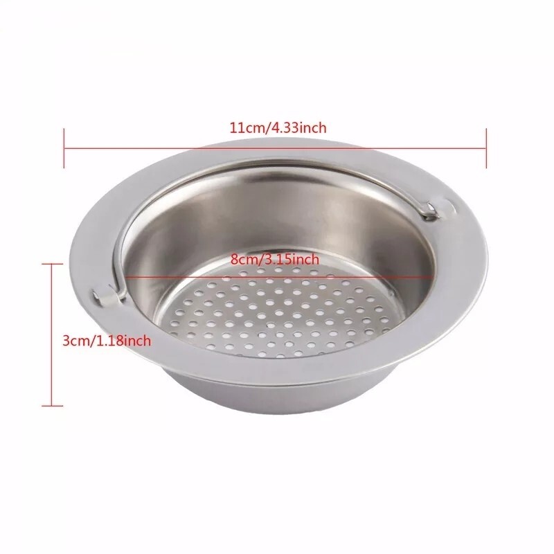 2 Pc Stainless Steel Kitchen Sink Strainer Filter With Portable Handle