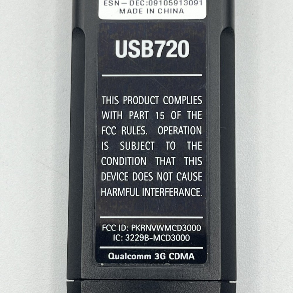 Verizon USB Broadband Access Modem Qualcomm 3G CDMA - Model USB720 - NOT TESTED