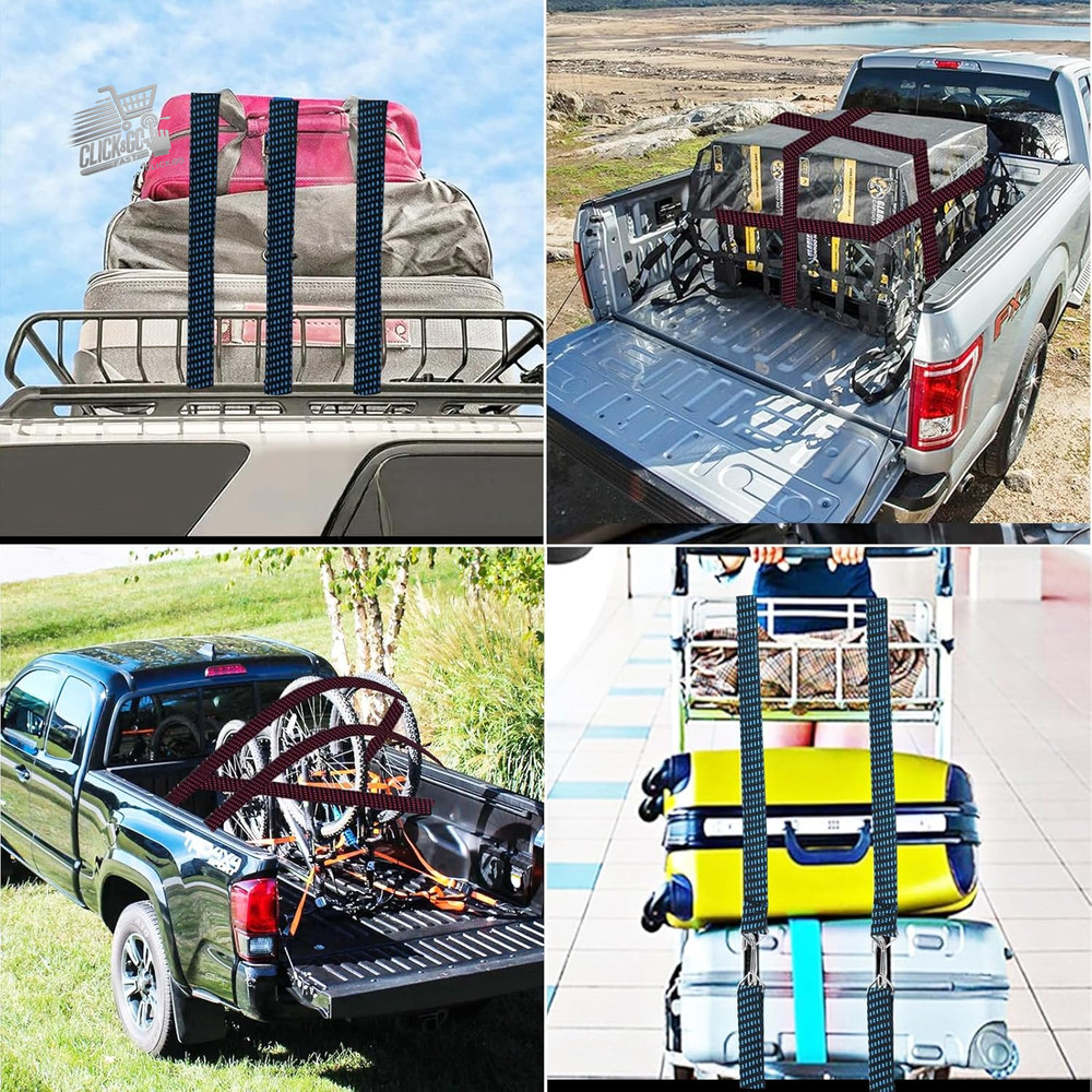 4 Pieces Elastic Ropes With Hook, 1M Elastic With Adjustable Hooks, Elas Rope