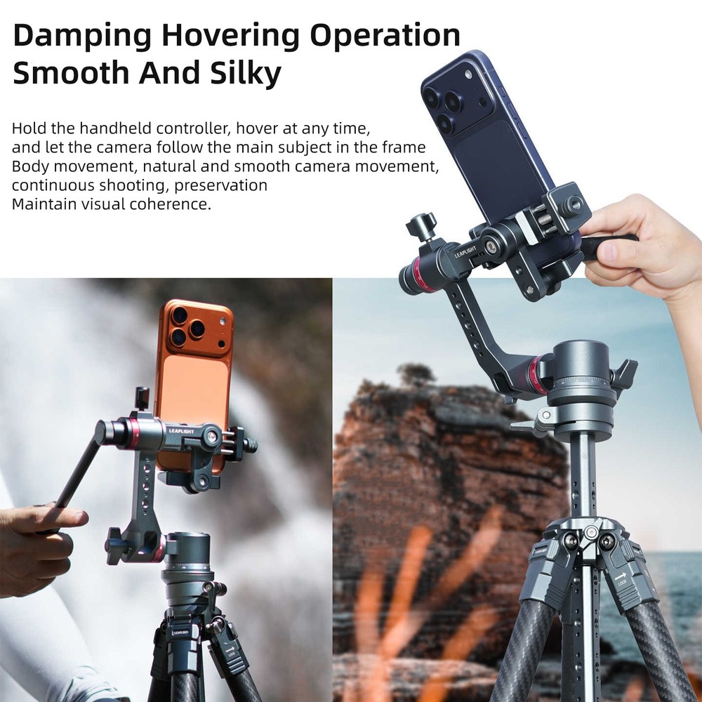 Gimbal Stabilizer Three-Axis Tripod Fluid Head Pan Tilt Quick Release Handle Cla