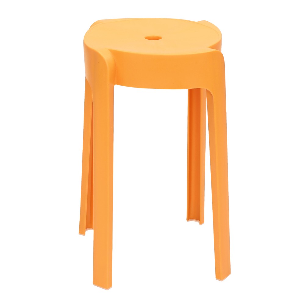 Plastic Stool Counter Kitchen Stools 18'' Set of 4 Backless Stackable Bar Stools
