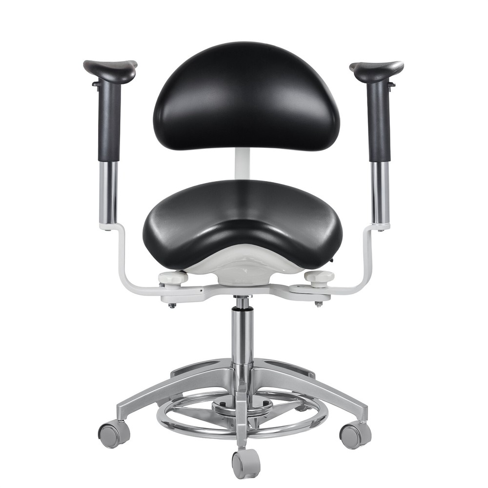 Dental Dynamic Microscope Saddle Chair Stool Foot Controlled PU Leather US