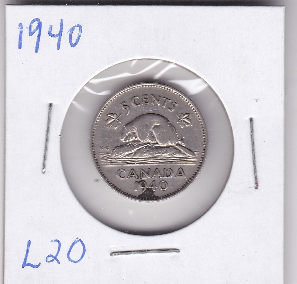 1940 Canada 5 Cents L20