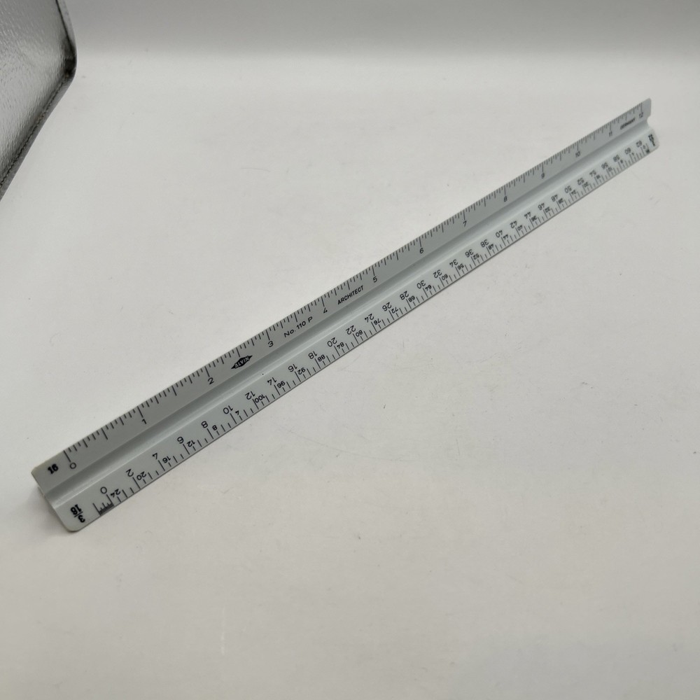 Alvin No. 110P Precise Triangle Architect Drafting Scale Ruler Germany 12"