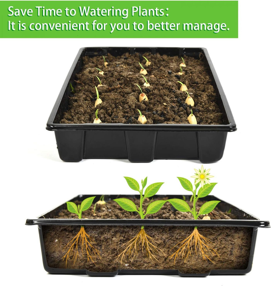 10 Pack Seed Starter Tray Reusable Plastic Plant Seedling Starter Trays Thickene