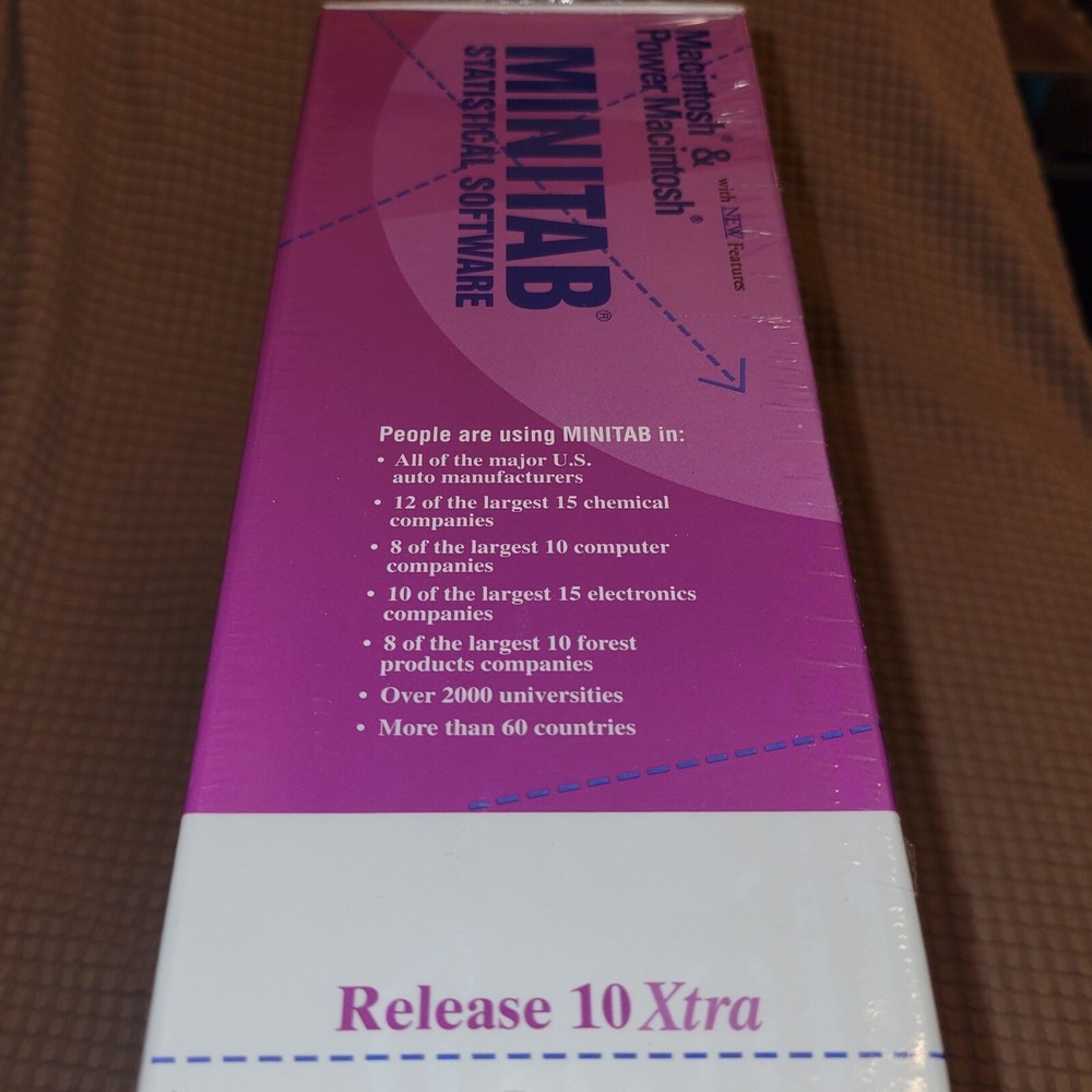 MINITAB Statistical Software Release 10Xtra for Macintosh & Power Macintosh NEW!