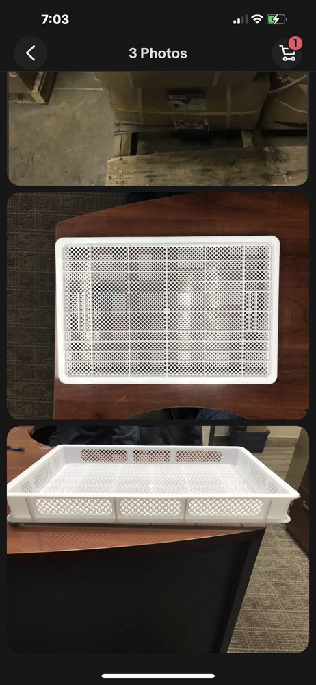 8 slightly Used White Plastic Pasta, Perforated Stackable Drying Trays