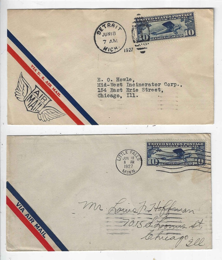 FDC's   # C10 --  10c Lindbergh -   4x cancels
