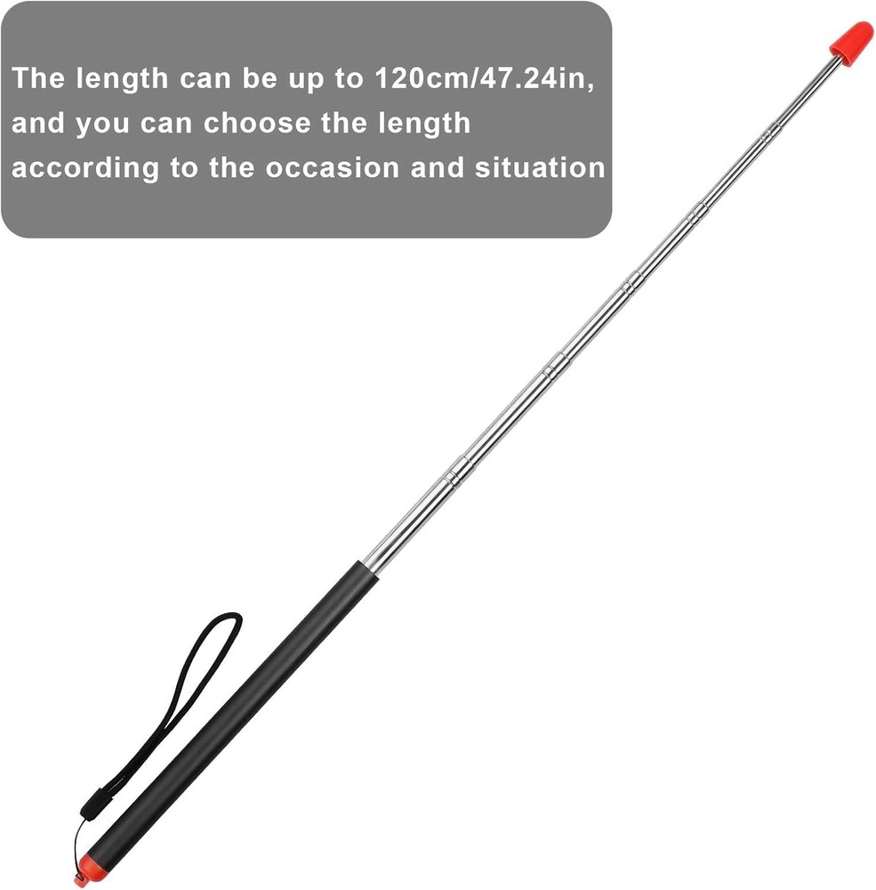 Telescopic Teachers Pointer Stick, 47.24in Retractable Teaching Pointer,...