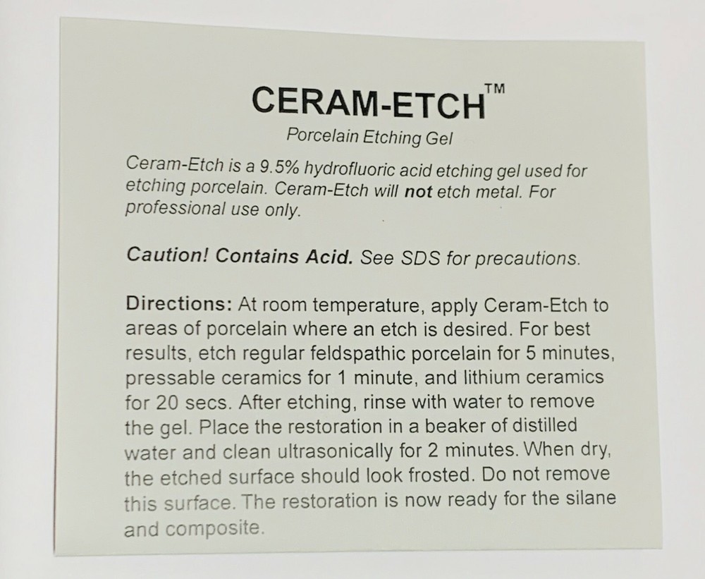 Ceramic Etching Gel - Ceram-Etch - 9.5% - 15 ml