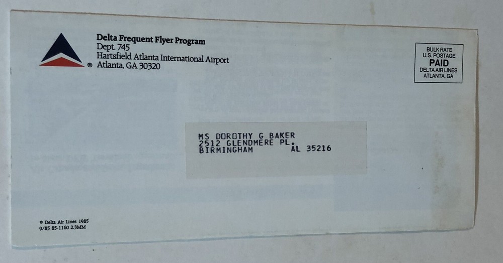 Vintage Delta Frequent Flyer Program Brochure Airlines Br12