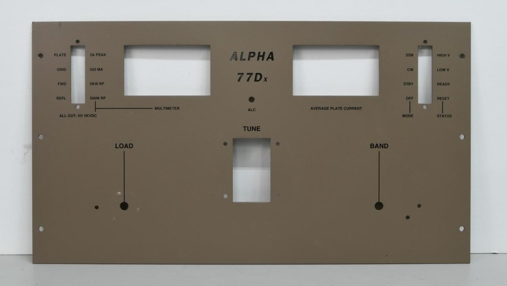 FRONT PANEL for ALPHA 77DX AMPLIFIER