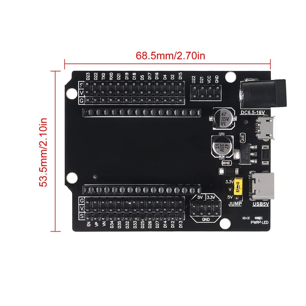 2 Sets ESP-WROOM-32 ESP32 ESP-32S Type-C USB Development Board Type-C USB CH3...