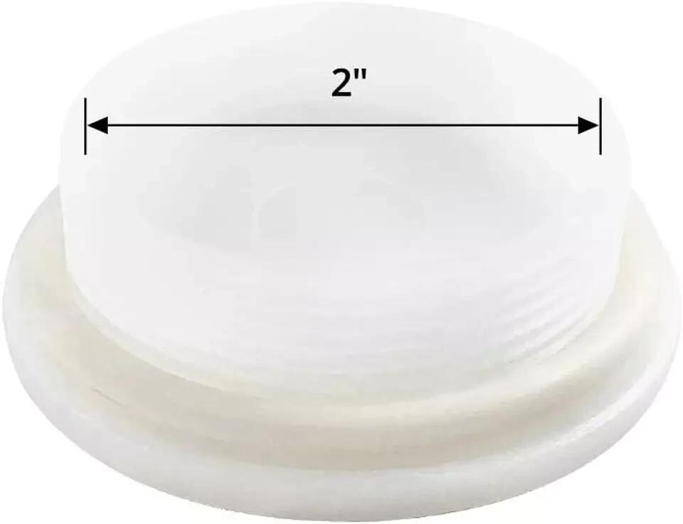 QWORK Bung Cap with 2" Thread Size for 55 Gallon Plastic Drums, 4 Pack Poly