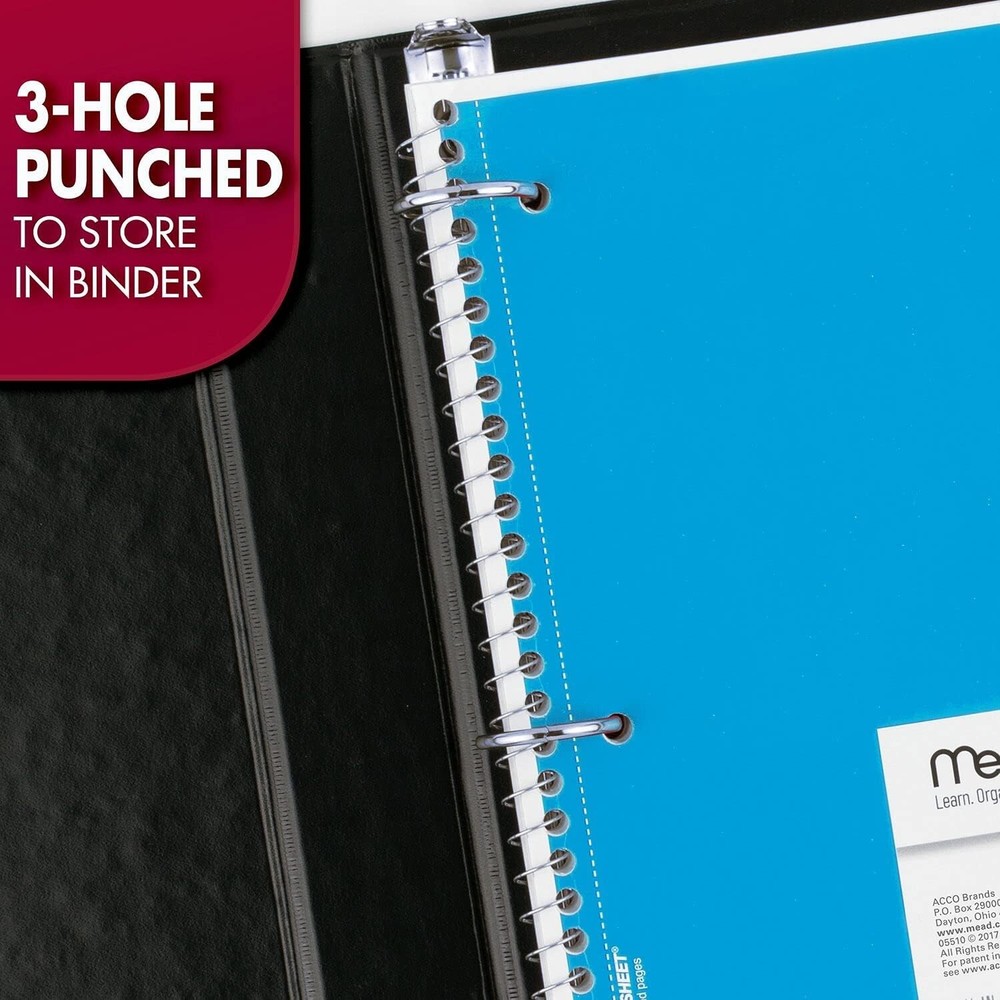 Versatile 4-Pack Spiral Notebooks - 1 Subject, 70 Sheets, Durable & Practical