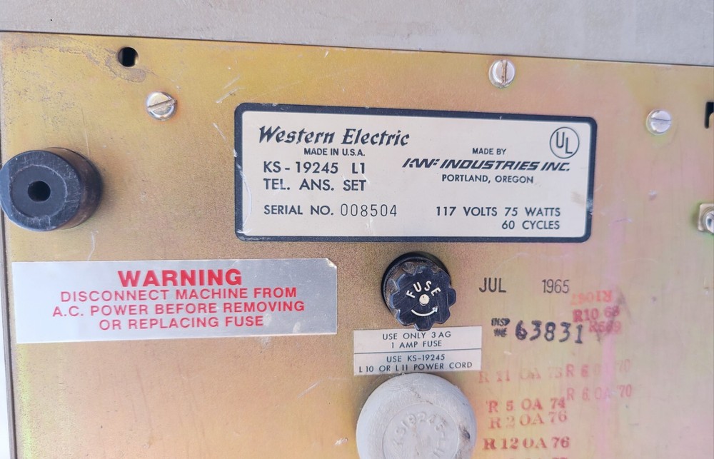 Western Electric Code-A-Phone 700 Answering Machine PARTS ONLY 1965 Pre-Release