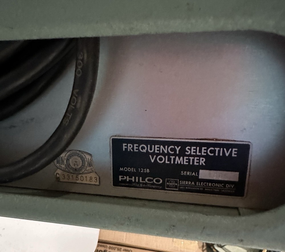 Philco Sierra Model 125B Frequency Selective Voltmeter – Untested