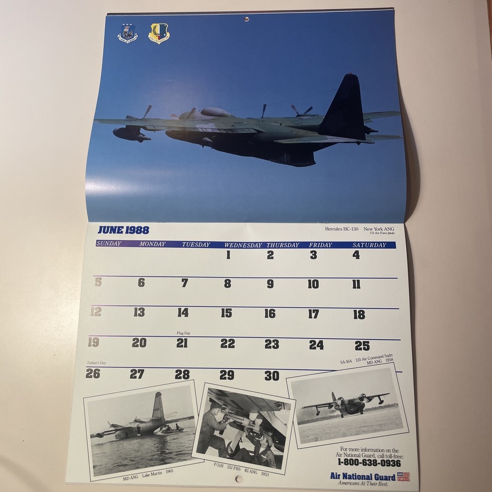 Air National Guard 1988 Planning Guide Oversize Calendar
