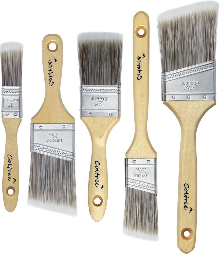 Paint Brushes Set - Flat & Angle Paintbrushes for Wall & Trim, Suitable