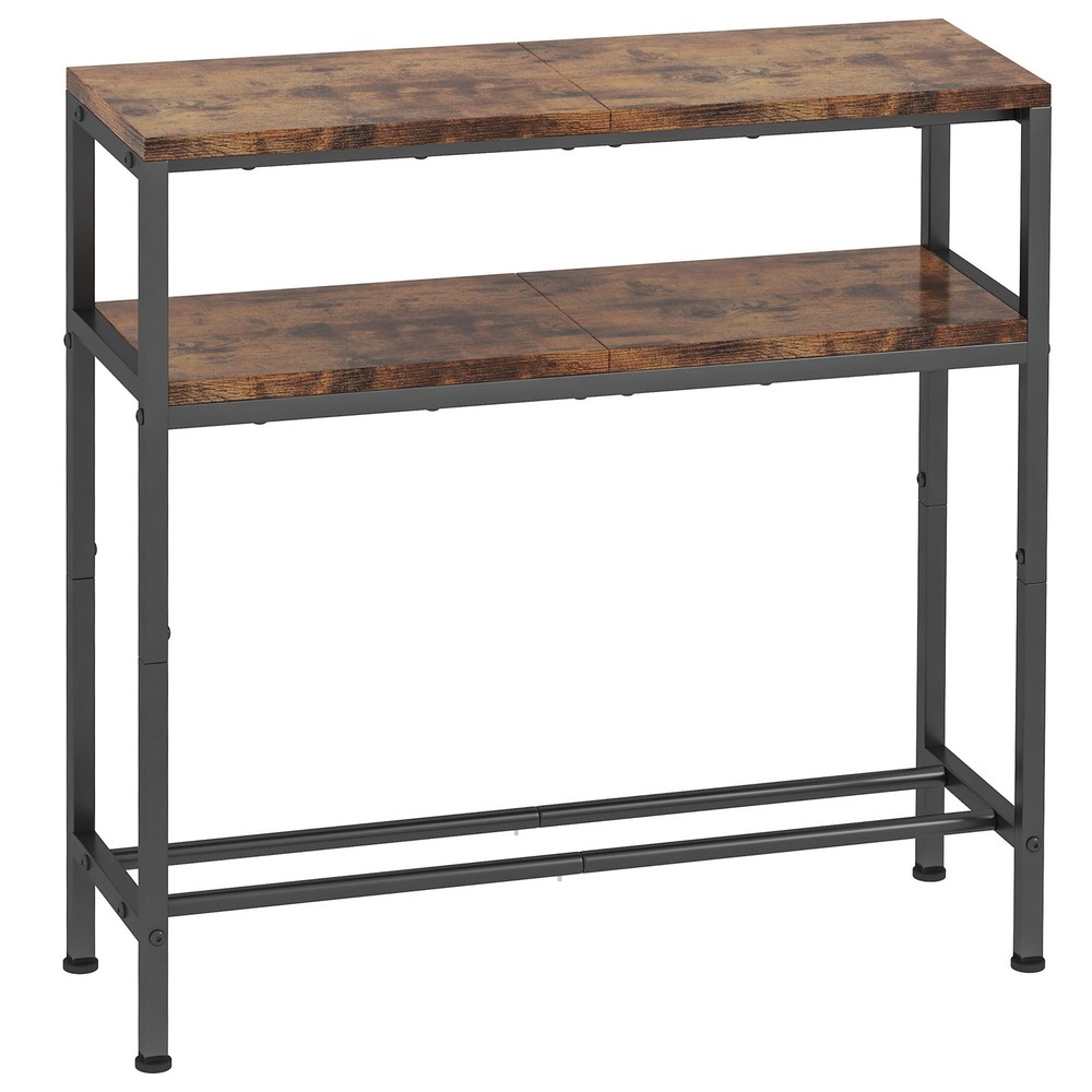 Entryway Table with Storage, 3-Tier Console Table 31.5" Width, Industrial Sof...