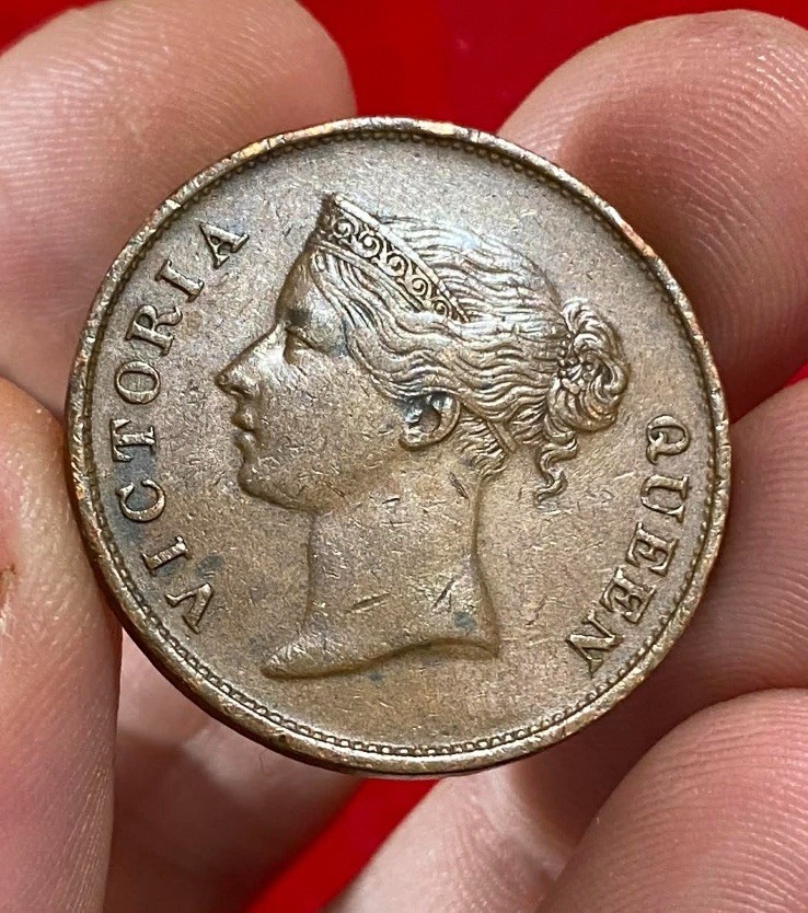 Straits Settlements 1862 Cent, Sharp, AU And Scarce