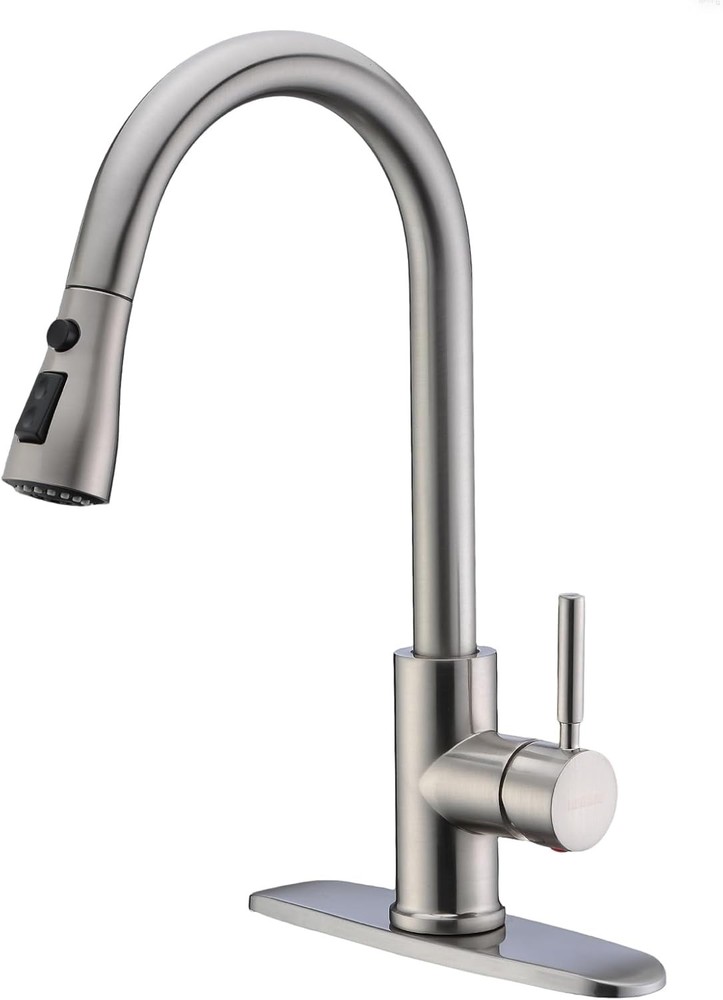 WEWE Single Handle High Arc Brushed Nickel Pull 15.7 Inches,