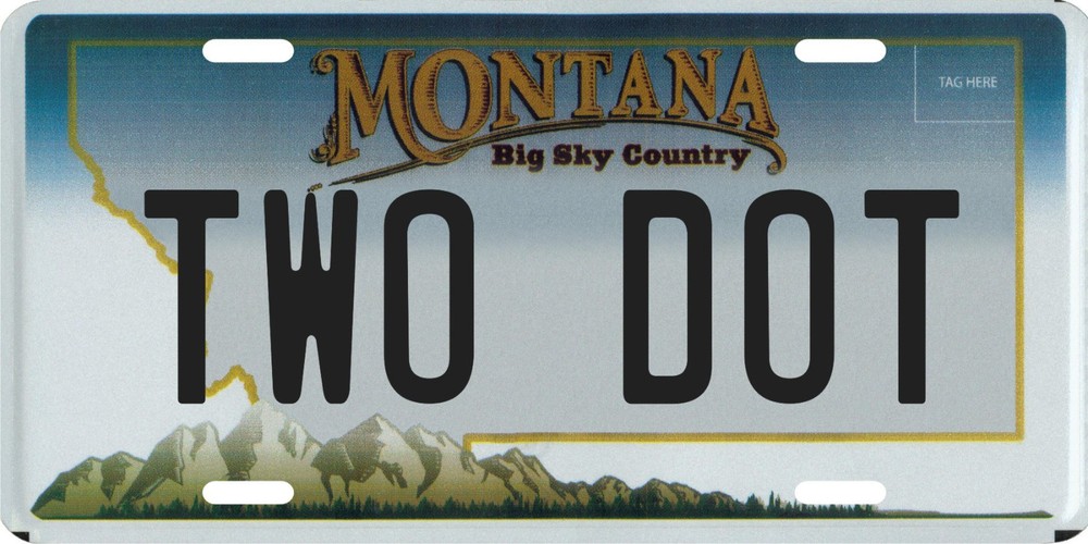 Two Dot Montana Aluminum License Plate