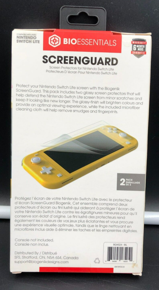 BIOESSENTIALS Nintendo Switch Lite Screen Protectors 2 pack *NEW, SEALED*
