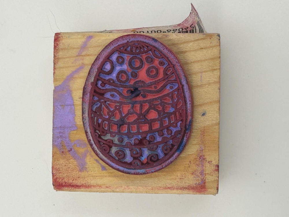 Unmounted Rubber Stamp Easter Egg Patterned Crafting Art