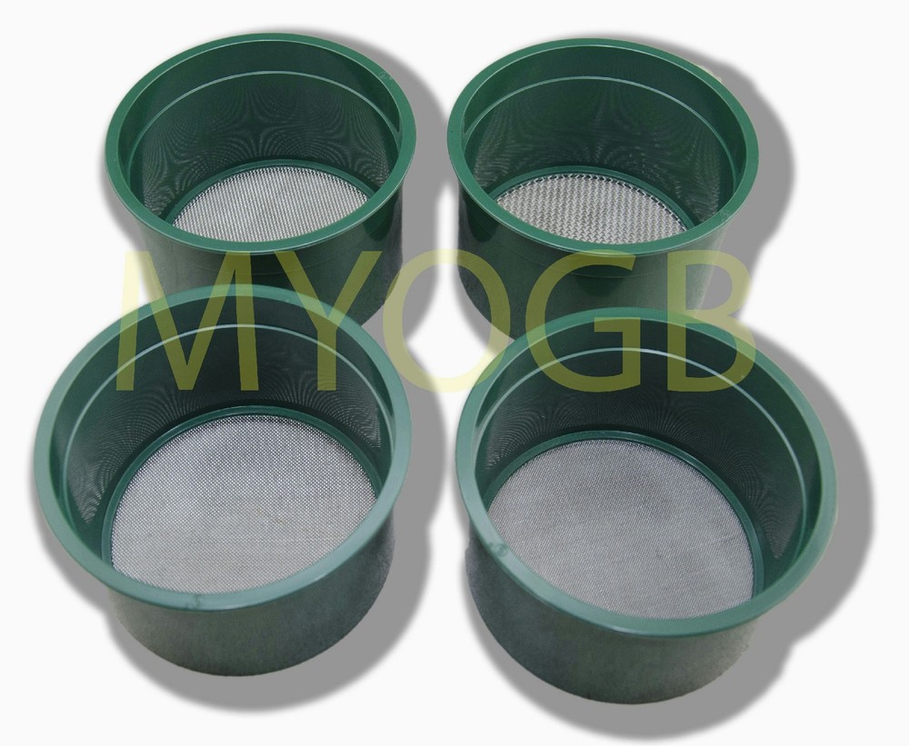 Stackable Plastic Sieve / Screen Kit 4 screens Classifying 10-20-40-60 Mesh-Gold