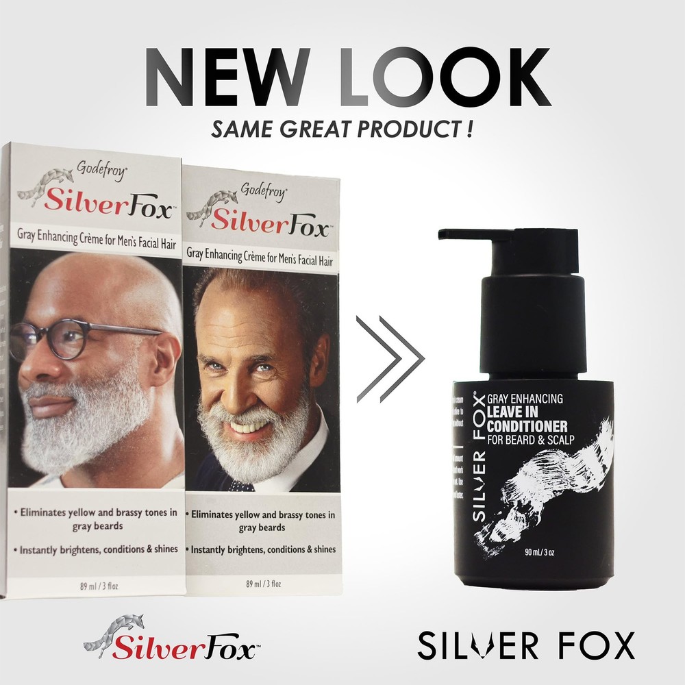 Silver Fox Mens Beard Brightener for Ethnic Hair, 3 oz
