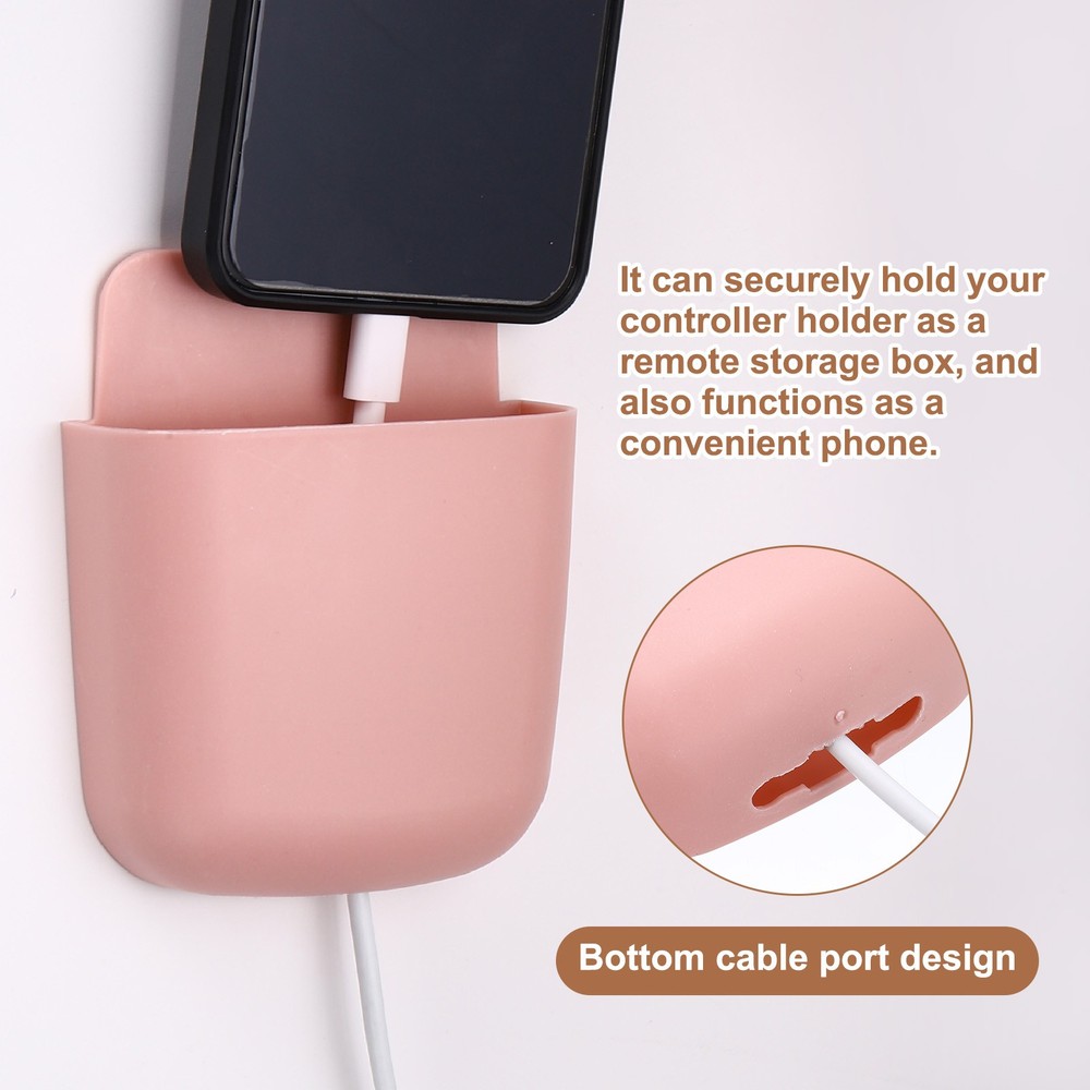 4Pcs Remote Control Holder Wall Mount, Adhesive Phone Holder, White