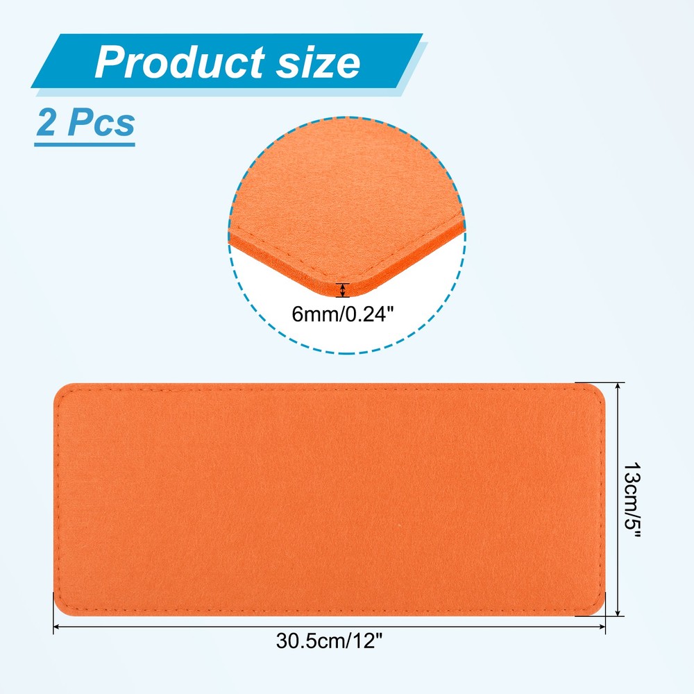 12''×5'' Felt Bag Base Shaper, 2pcs Bag Bottom Organizer Rectangle, Orange