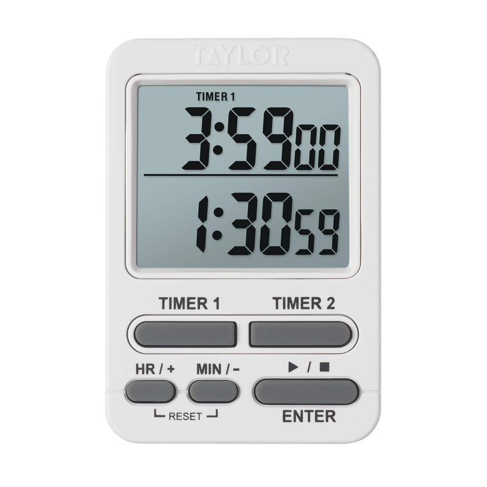 Dual Event Digital Timer w/Clock, White