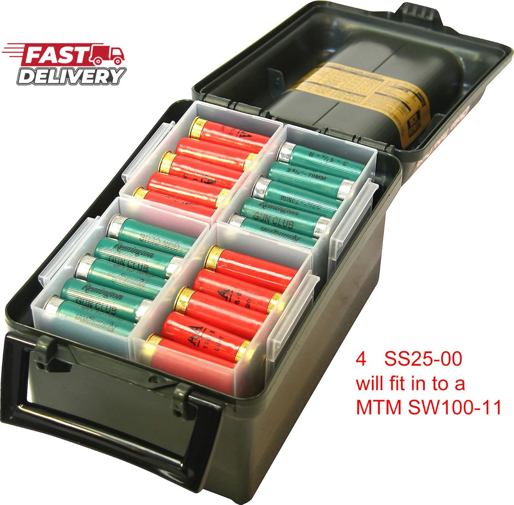 MTM SS25-00 Shell Stack 25 round Compact Shotshell Storage Box, Clear See-Thru,