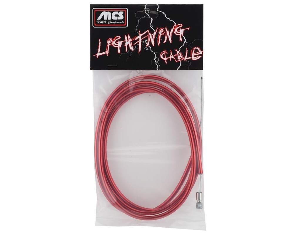 MCS LIGHTNING BRAKE CABLE BMX MTB FIXIE CHROMED RED