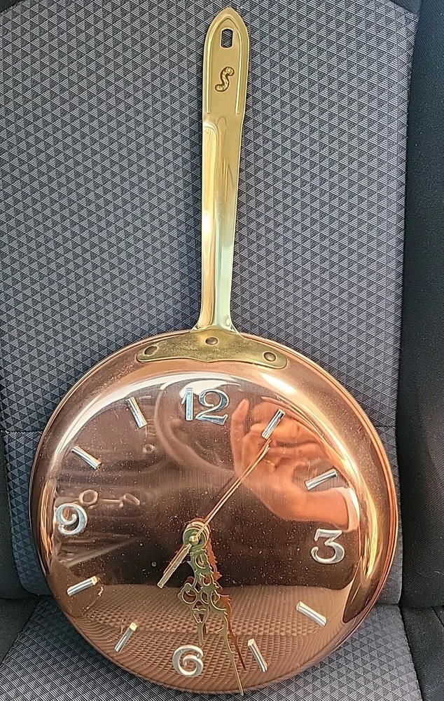 Copper Pan Skillet Clock