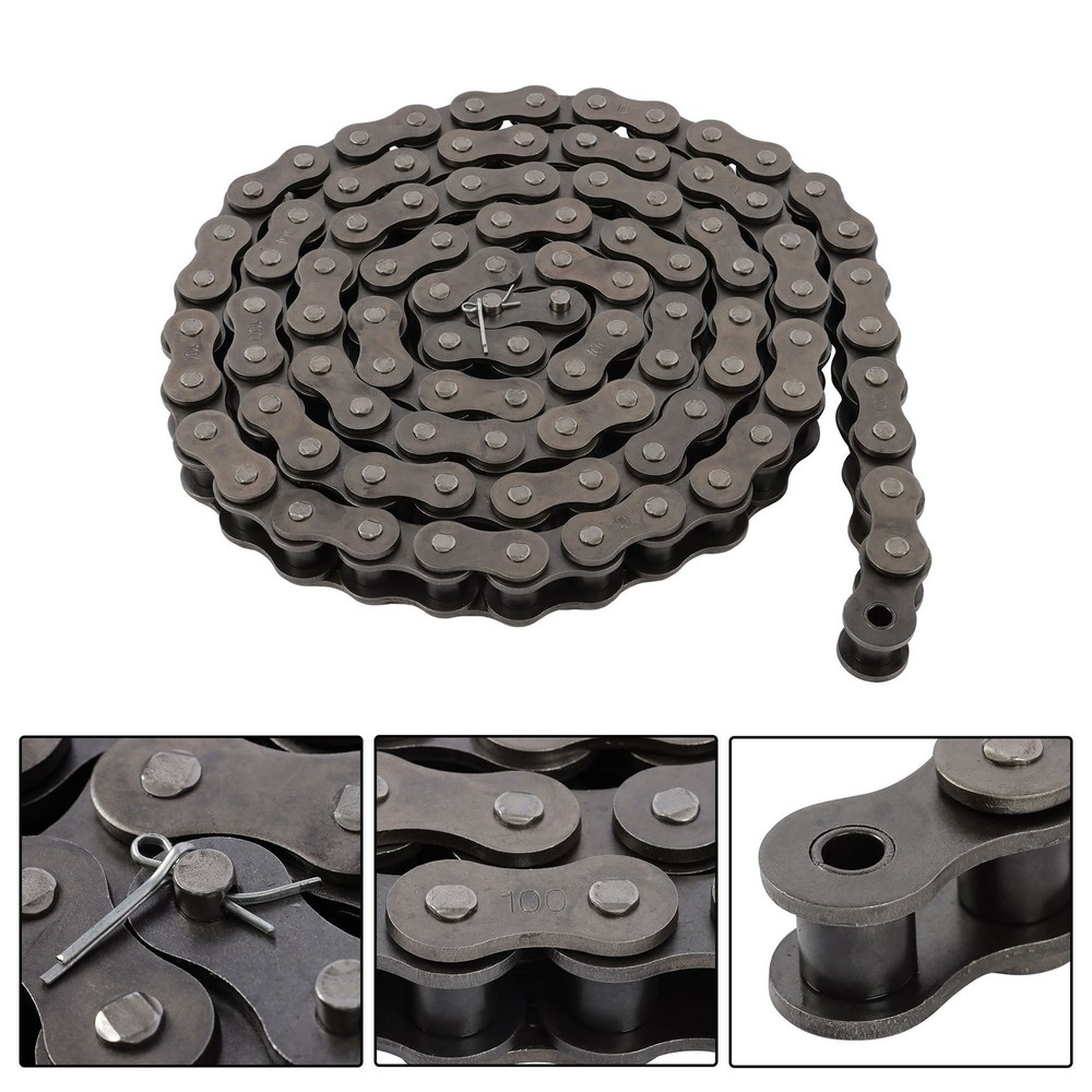 #100H Heavy Duty Roller Chain×10 ft + 1 Connecting Links