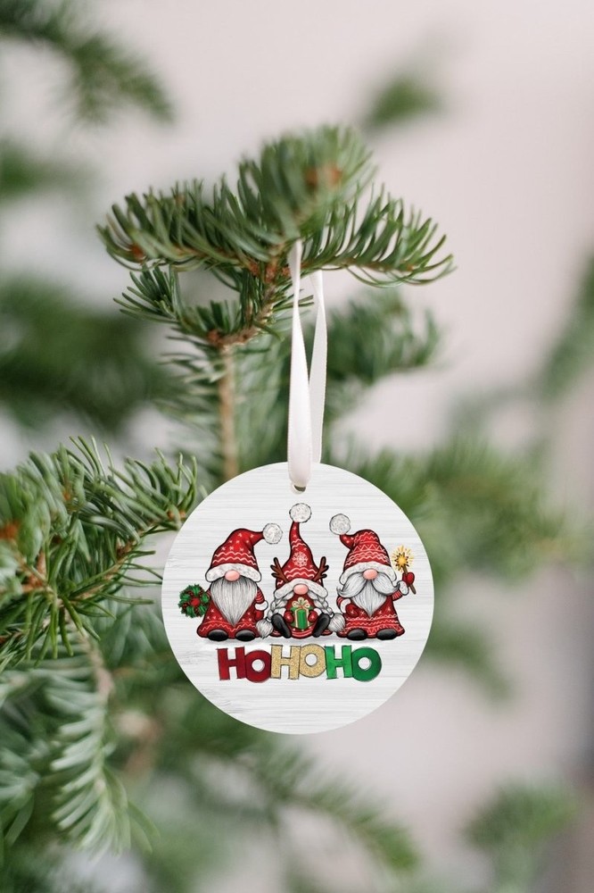 Gnome Christmas Ornament HO HO HO